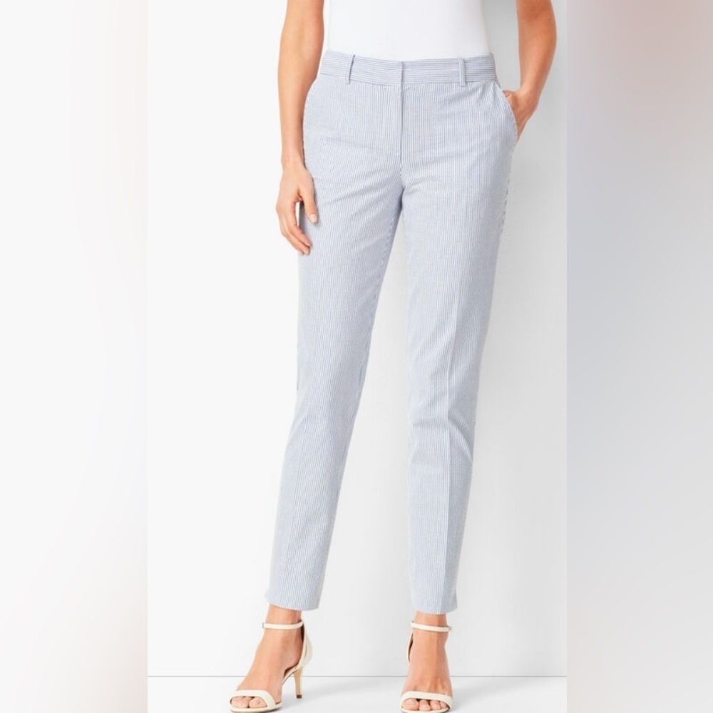 Talbots LIGHTWEIGHT SEERSUCKER SLIM ANKLE PANTS Size 10